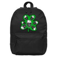 Irish Shamrock Clover Skulls 16 in Basic Backpack