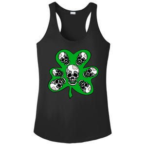 Irish Shamrock Clover Skulls Ladies PosiCharge Competitor Racerback Tank