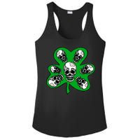 Irish Shamrock Clover Skulls Ladies PosiCharge Competitor Racerback Tank