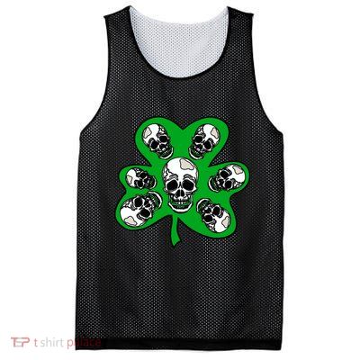 Irish Shamrock Clover Skulls Mesh Reversible Basketball Jersey Tank