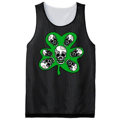 Irish Shamrock Clover Skulls Mesh Reversible Basketball Jersey Tank