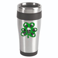 Irish Shamrock Clover Skulls 16oz Travel Tumbler