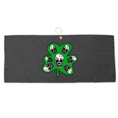 Irish Shamrock Clover Skulls Large Microfiber Waffle Golf Towel