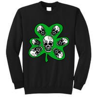 Irish Shamrock Clover Skulls Tall Sweatshirt