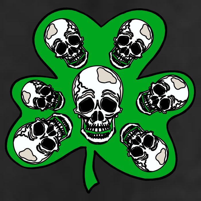 Irish Shamrock Clover Skulls 25L Jumbo Tote