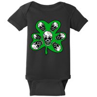 Irish Shamrock Clover Skulls Baby Bodysuit