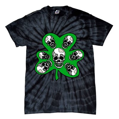 Irish Shamrock Clover Skulls Tie-Dye T-Shirt