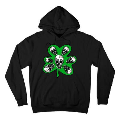 Irish Shamrock Clover Skulls Tall Hoodie