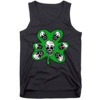 Irish Shamrock Clover Skulls Tank Top