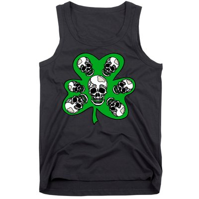 Irish Shamrock Clover Skulls Tank Top