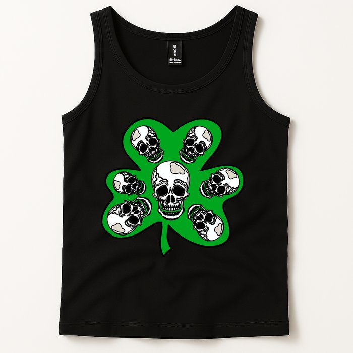 Irish Shamrock Clover Skulls Tank Top
