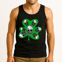 Irish Shamrock Clover Skulls Tank Top