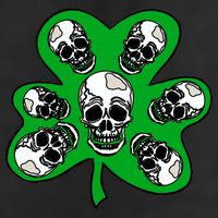 Irish Shamrock Clover Skulls Golf Towel