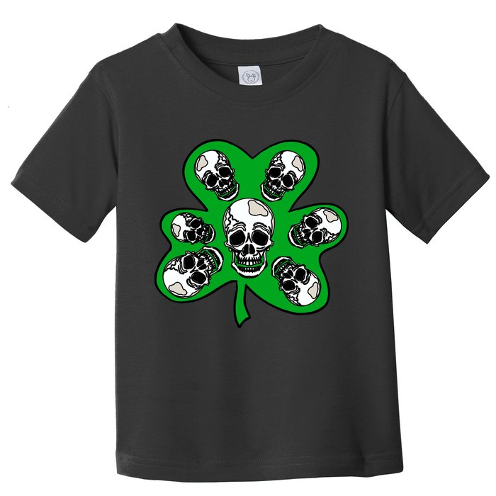 Irish Shamrock Clover Skulls Toddler T-Shirt