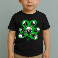 Irish Shamrock Clover Skulls Toddler T-Shirt