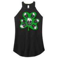 Irish Shamrock Clover Skulls Women's Perfect Tri Rocker Tank