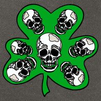 Irish Shamrock Clover Skulls Cotton Canvas Backpack