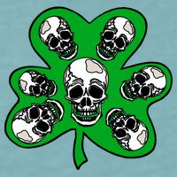 Irish Shamrock Clover Skulls Sueded Cloud Jersey T-Shirt