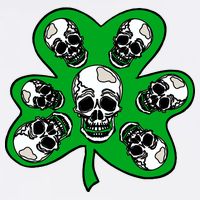 Irish Shamrock Clover Skulls Garment-Dyed Sweatshirt