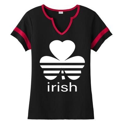 Irish Shamrock Logo Ladies Halftime Notch Neck Tee