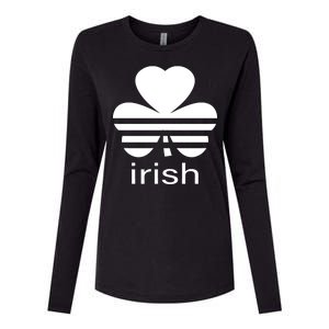 Irish Shamrock Logo Womens Cotton Relaxed Long Sleeve T-Shirt