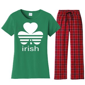 Irish Shamrock Logo Women's Flannel Pajama Set