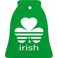 Irish Shamrock Logo Ceramic Bell Ornament