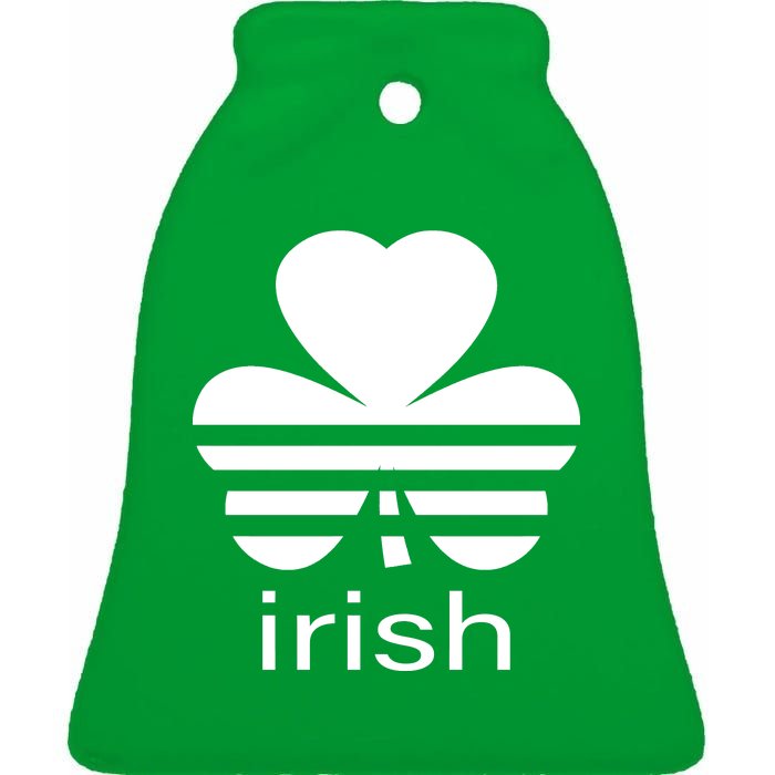 Irish Shamrock Logo Ceramic Bell Ornament