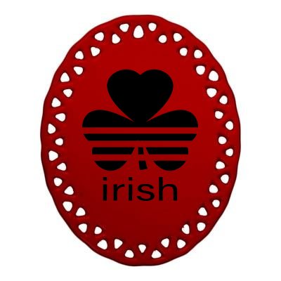 Irish Shamrock Logo Ceramic Oval Ornament