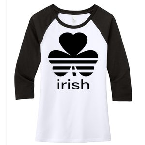 Irish Shamrock Logo Women's Tri-Blend 3/4-Sleeve Raglan Shirt