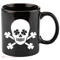 Irish Shamrock Skull 11oz C Handle Ceramic Mug