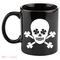 Irish Shamrock Skull 11oz C Handle Ceramic Mug