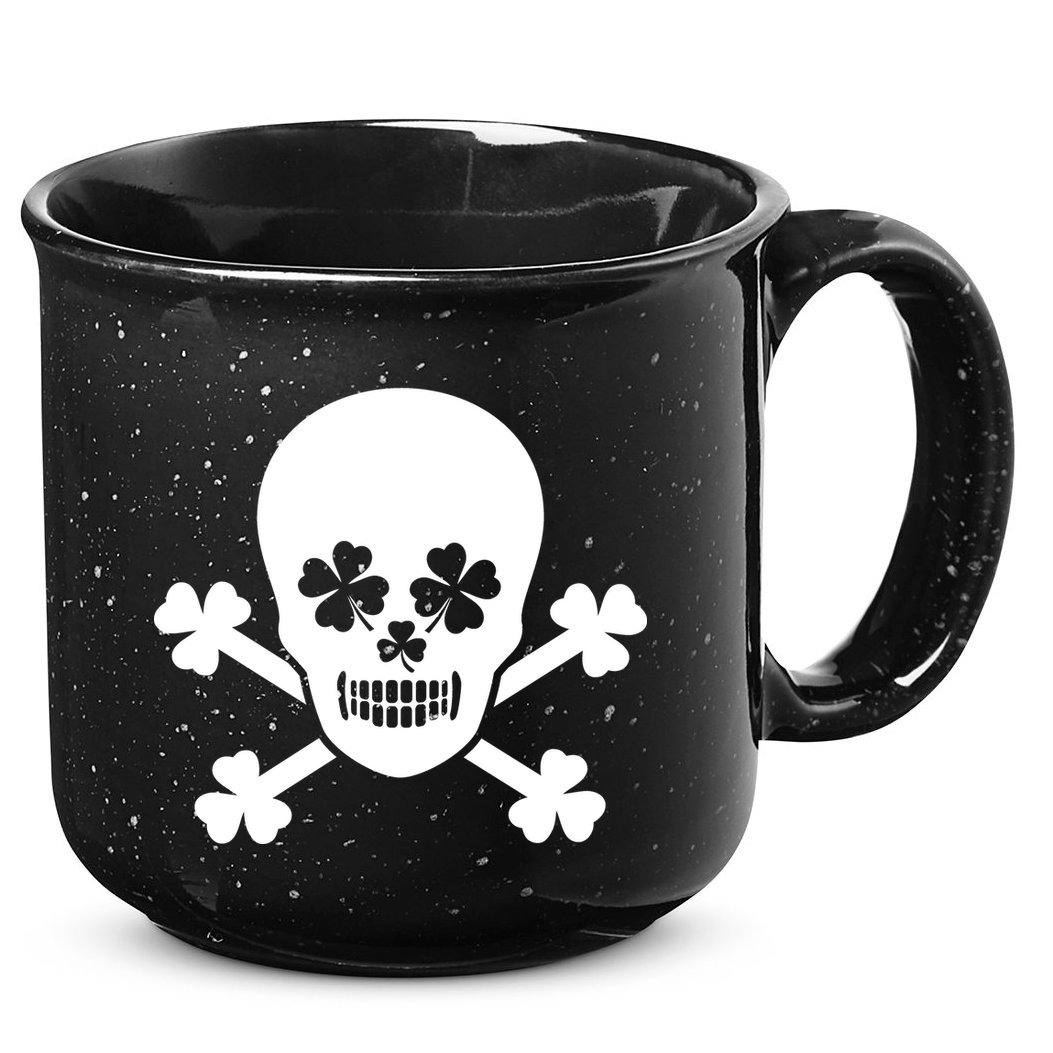 Irish Shamrock Skull 15oz Campfire Ceramic Mug
