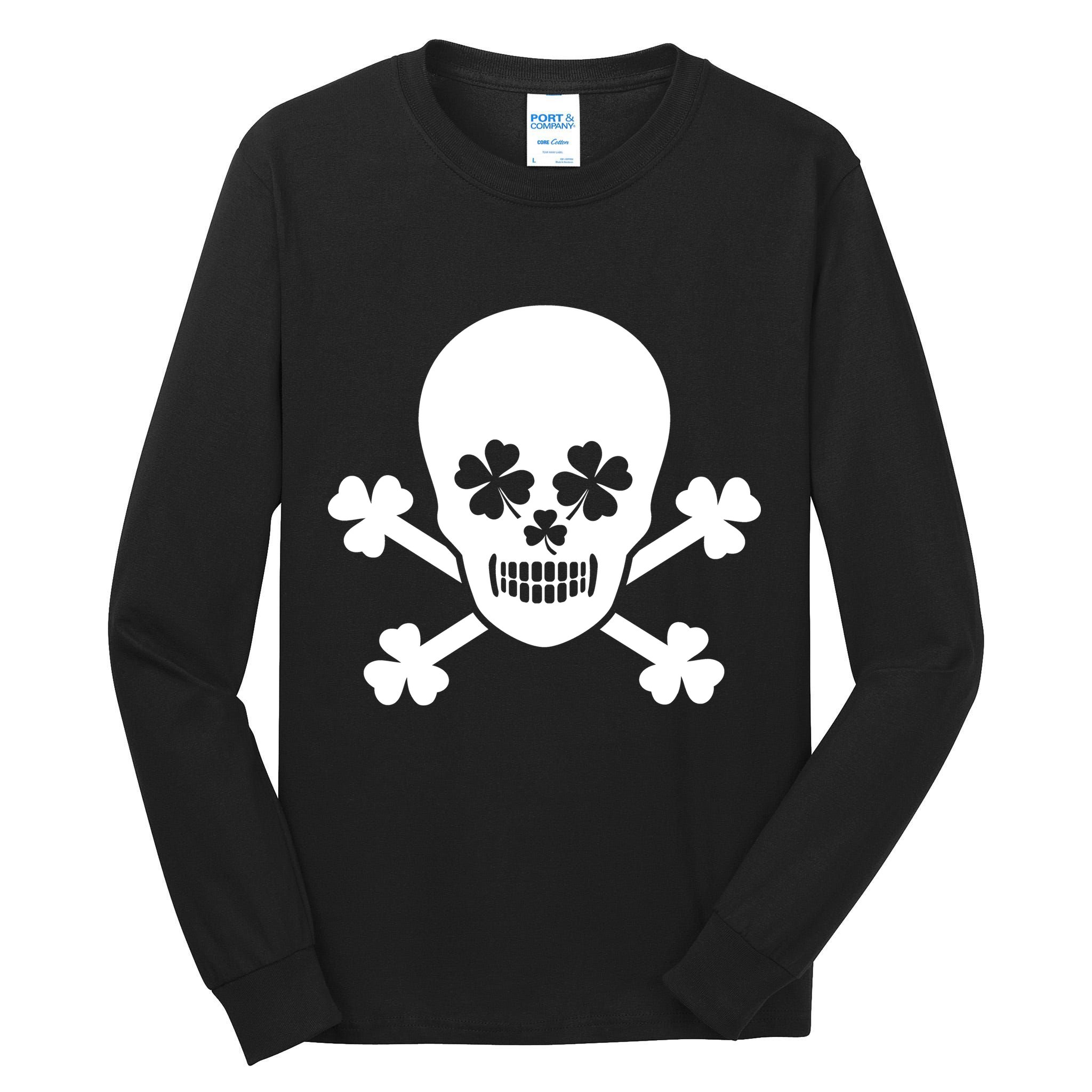 Irish Shamrock Skull Tall Long Sleeve T-Shirt