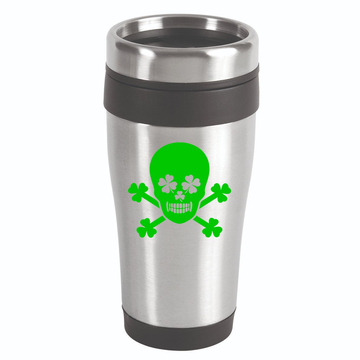 Irish Shamrock Skull 16oz Travel Tumbler