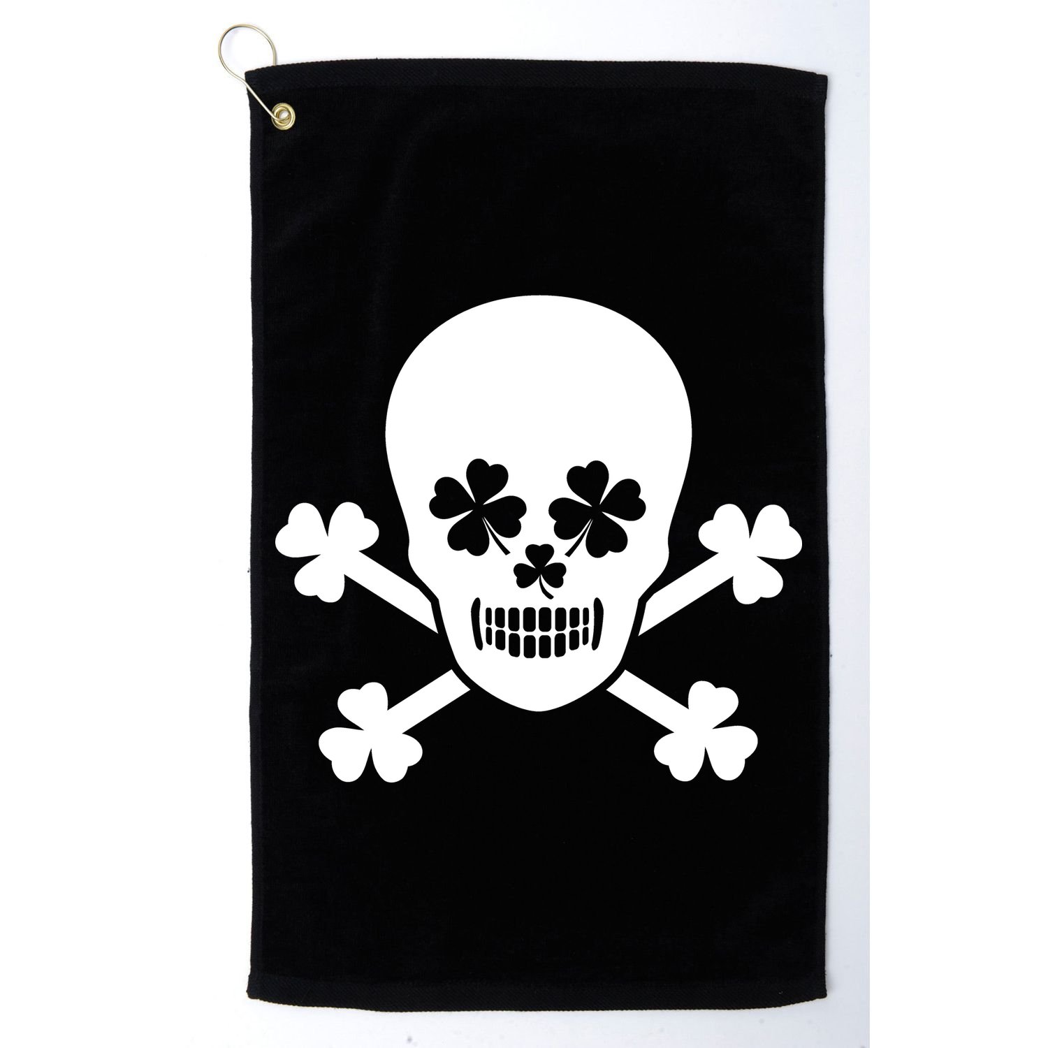 Irish Shamrock Skull Golf Towel