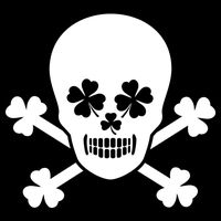 Irish Shamrock Skull Short Acrylic Beanie