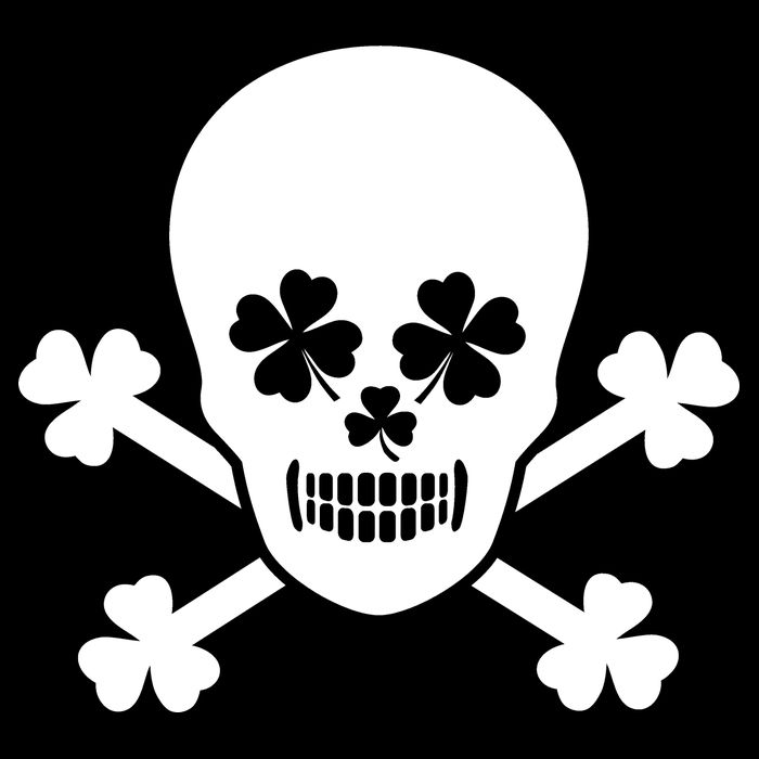 Irish Shamrock Skull Short Acrylic Beanie
