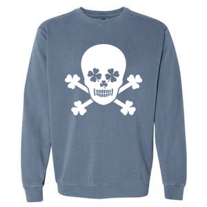 Irish Shamrock Skull Garment-Dyed Sweatshirt