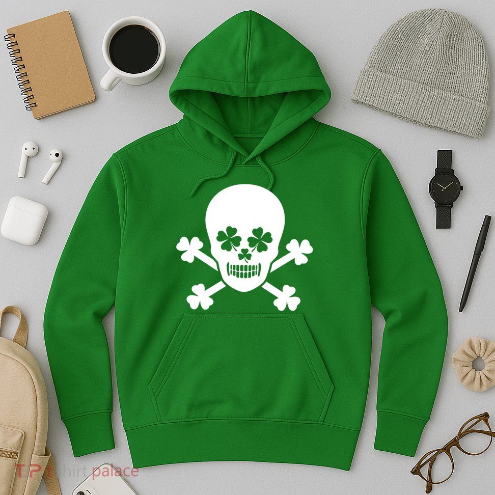 Irish Shamrock Skull Hoodie