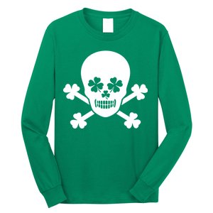 Irish Shamrock Skull Long Sleeve Shirt