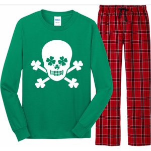 Irish Shamrock Skull Long Sleeve Pajama Set