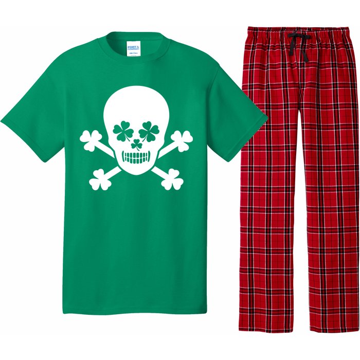 Irish Shamrock Skull Pajama Set