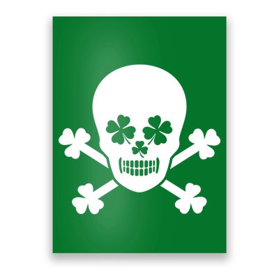 Irish Shamrock Skull Poster