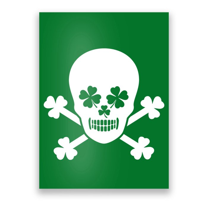 Irish Shamrock Skull Poster