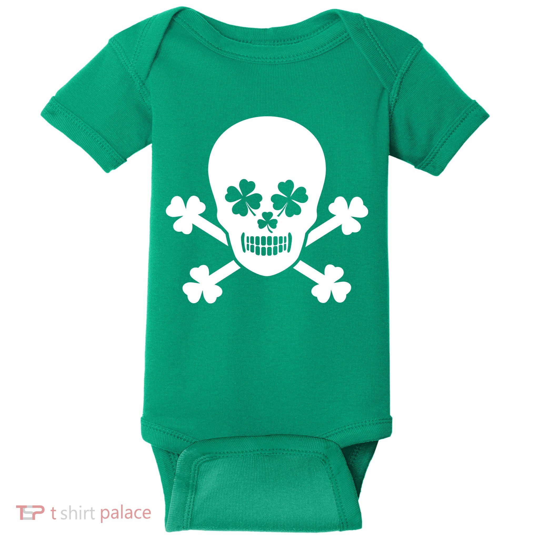 Irish Shamrock Skull Baby Bodysuit