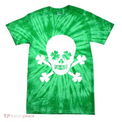 Irish Shamrock Skull Tie-Dye T-Shirt