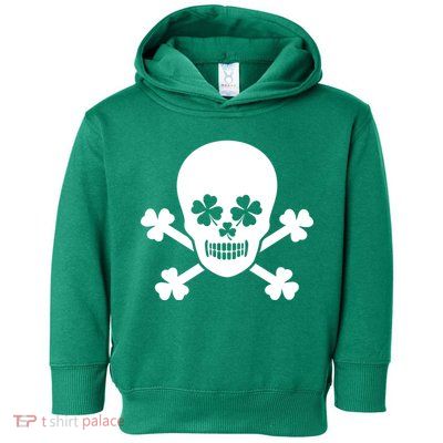 Irish Shamrock Skull Toddler Hoodie