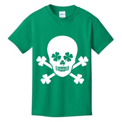 Irish Shamrock Skull Kids T-Shirt