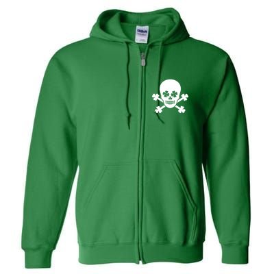 Irish Shamrock Skull Full Zip Hoodie